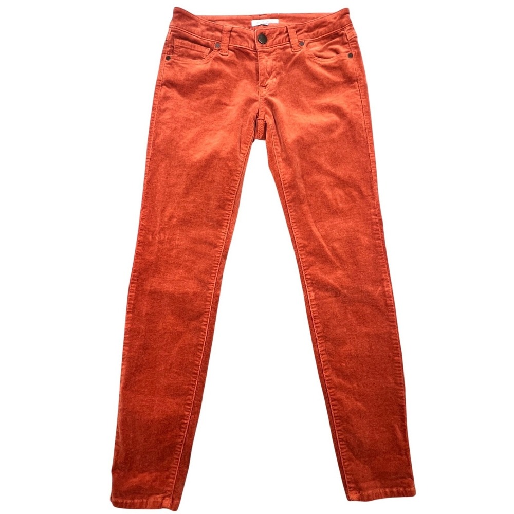 Cabi Burnt Orange Fine Wale Corduroy Skinny Pants Women Size 2